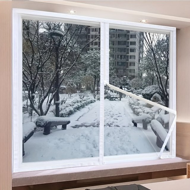 DNGT Isolierende Wintervorhänge Transparent, Winddicht und Schallschluckend, B: 110 cm, H: 70 cm - Bild 1