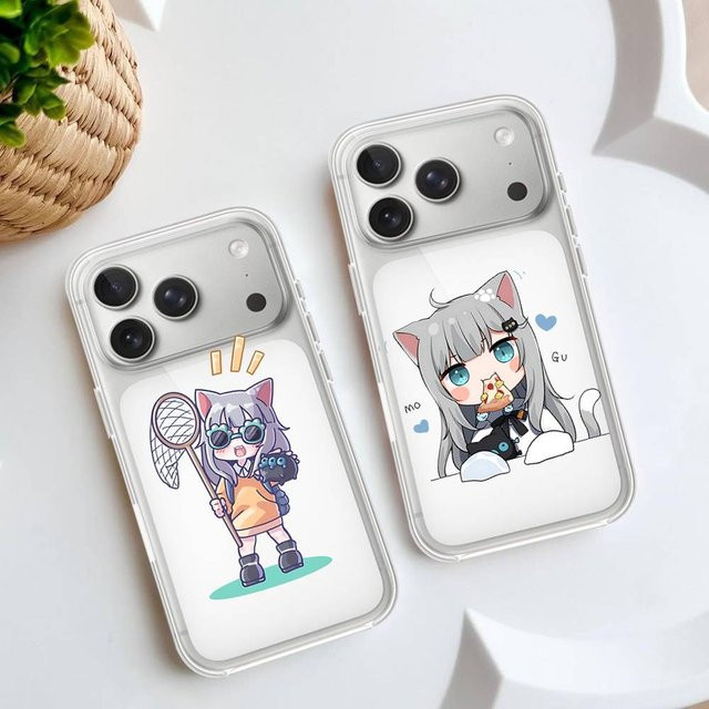 Mesuca N-Nachoneko Handyhülle für iPhone 11 bis iPhone 17 Pro Max, transparente weiche Schutzhülle - Bild 1