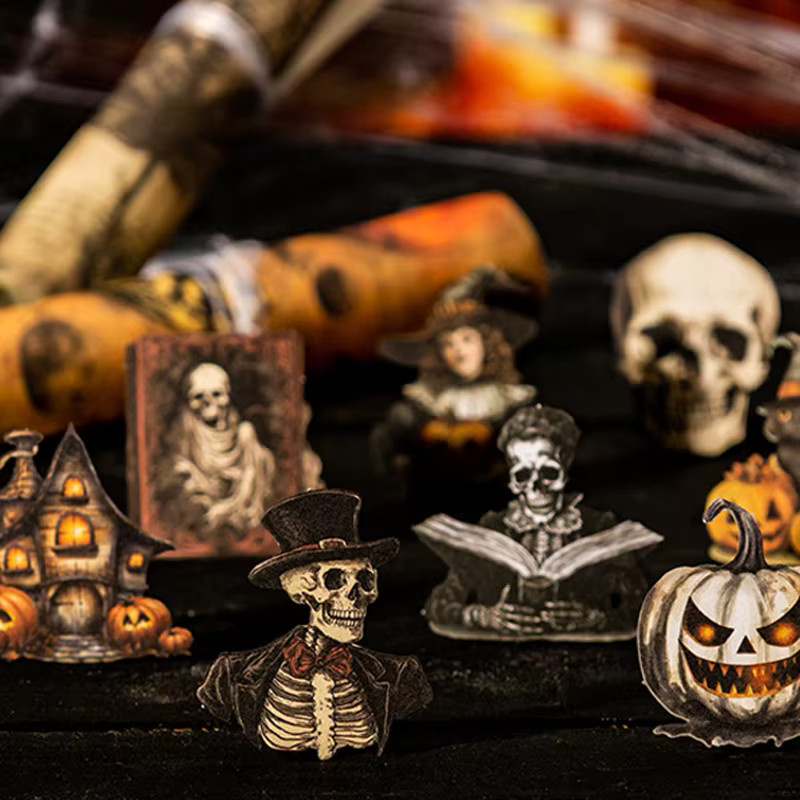 Mr. Paper Spooky Encounters Series Aufkleber Set aus Hardcard Material für DIY Scrapbooking und Collagen, 120 Stück, Mehrfarbig - Bild 3