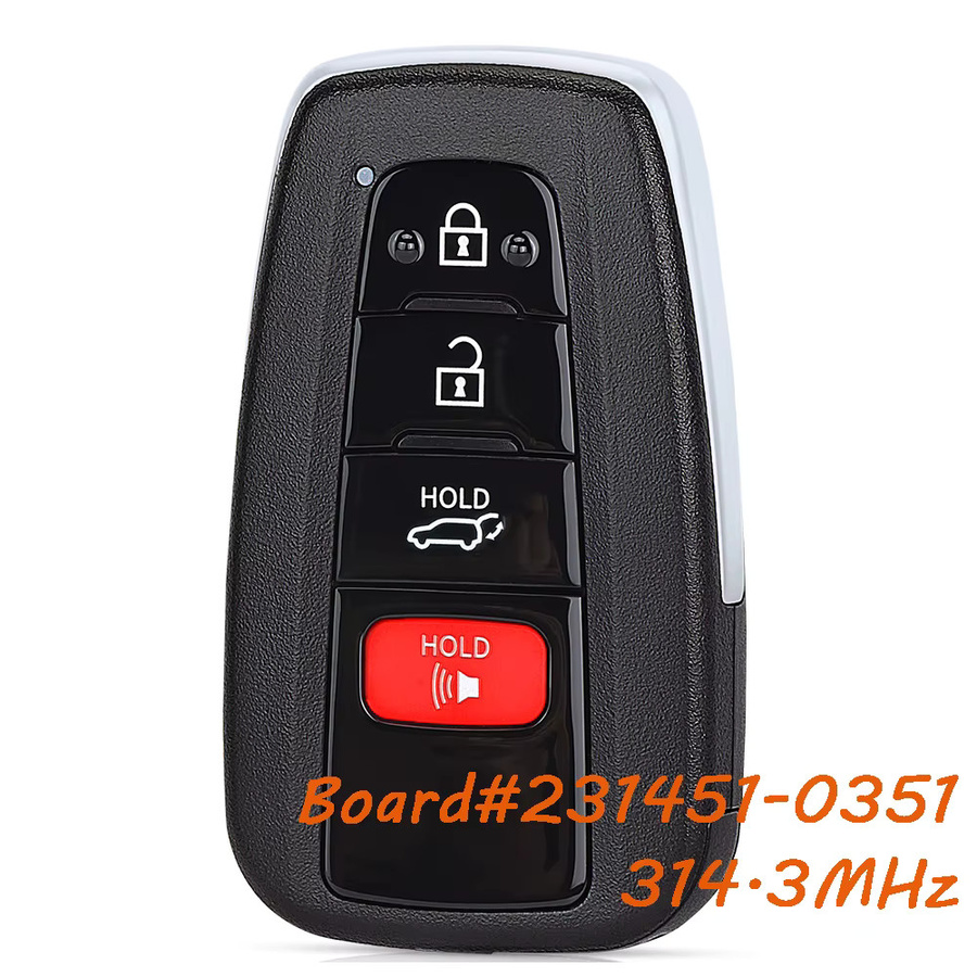 DIYKEY Smart Remote Auto Schlüsselanhänger für Toyota RAV4 und Highlander 231451-0351 Schwarz 314,3 MHz - Bild 4