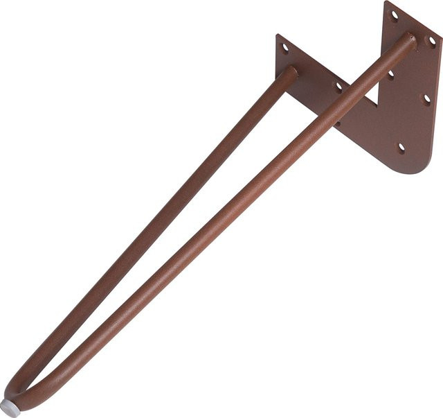Bankgestell Hairpin von Dieda aus Stahl in Rostoptik Braun, B: 42,0 cm, H: 18,0 cm - Bild 1