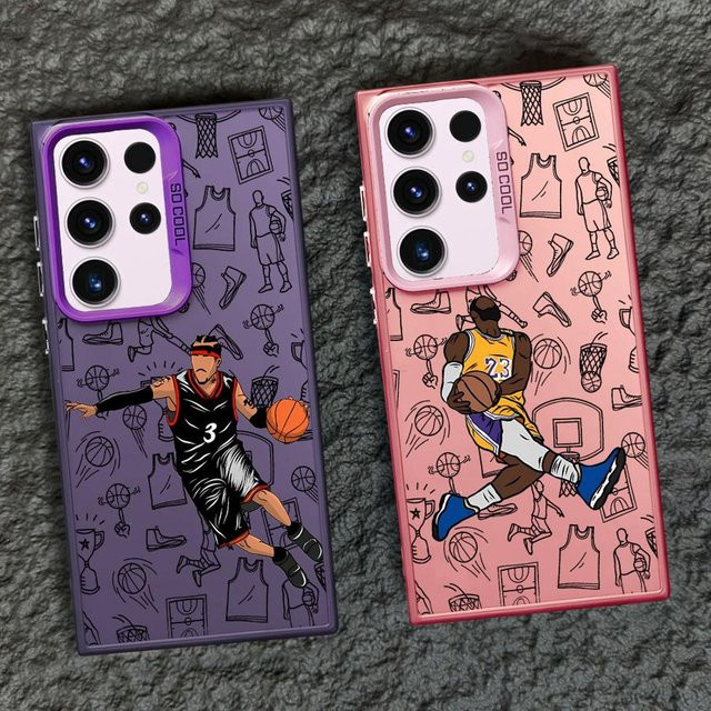 Sport-Basketball-Schieß Motiv Handyhülle für Samsung Galaxy S23 Ultra S24 S25 S22 Plus S21 S20 FE Note 20 Ultra Soft Cover Multicolor - Bild 1