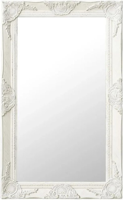 vidaXL Wandspiegel im Barock-Stil in Weiß, Rechteckig, Breite: 50 cm, Höhe: 80 cm - Bild 1