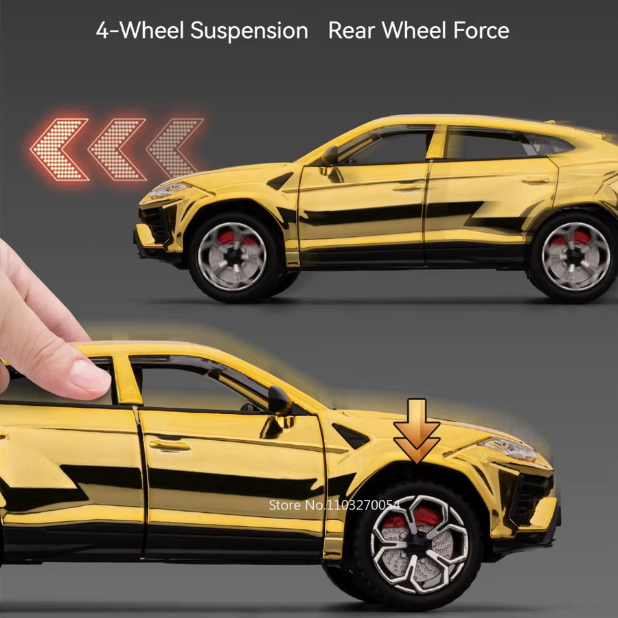 MAKEDA Lambor URUS Modellauto, 1:24, mit Licht und Sound, Gelb - Bild 3