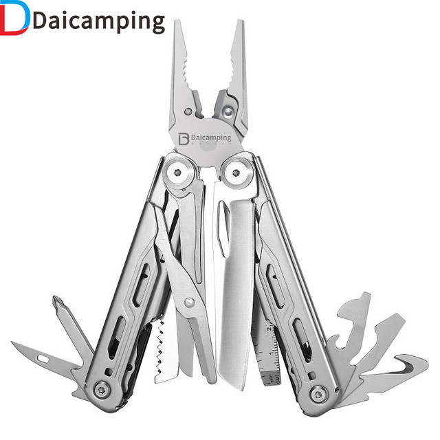 Daicamping DL1 DL10 Multifunktionswerkzeug in Silber aus Edelstahl mit Scheren-Klemme und Zange als faltbares EDC Multi-Tool - Bild 1