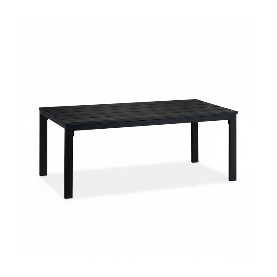 Relaxdays Gartentisch modern aus Stahl und Kunststoff in Schwarz, B/T/H: 98 x 39 x 48 cm - Bild 2
