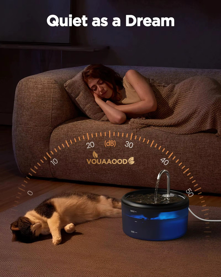 Geräuschauslösender automatischer Wasserbrunnen von ZYfeeder als Trinknapf und Wasserspender für Katzen und Hunde im Innenbereich - Bild 4