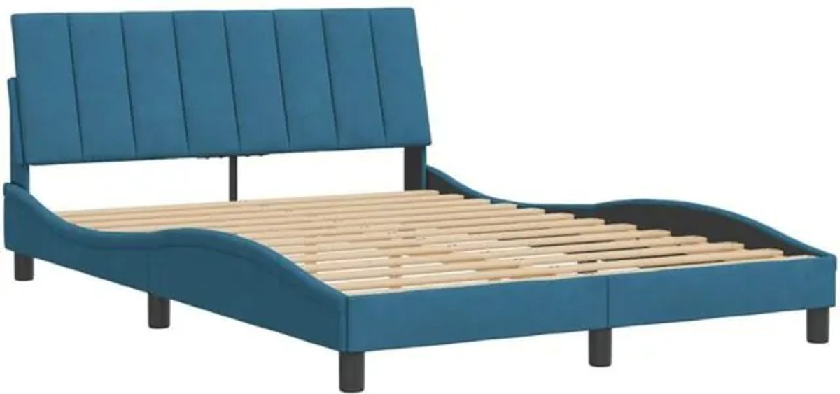 Polsterbett hanko von Vidaxl in Blau aus Samt, B/T/H: 140 x 200 cm - Bild 1