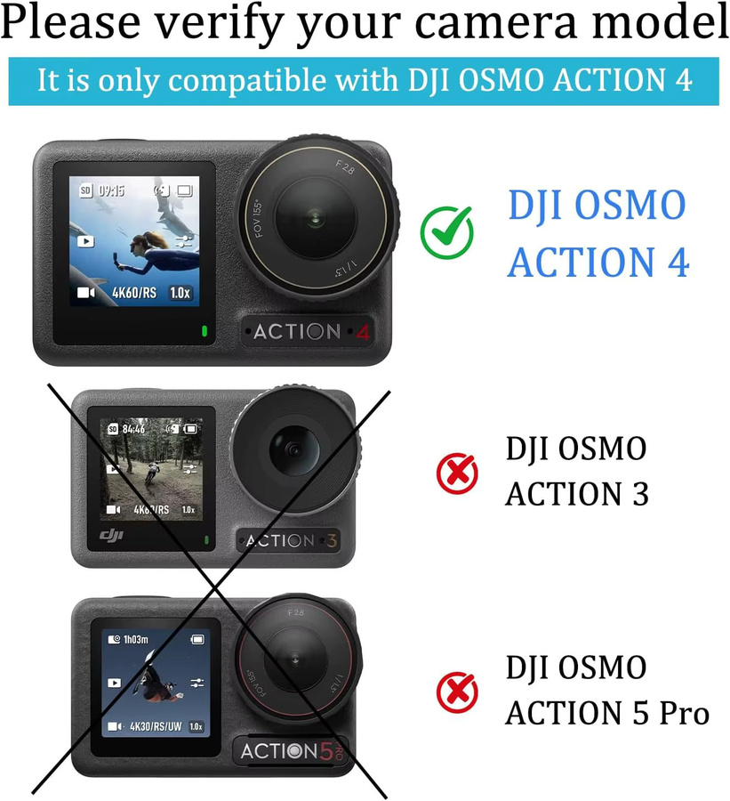 DJI Osmo Action 4 Displayschutzfolien Set aus gehärtetem Glas für Vorderseite, Rückseite und Objektiv, transparent - Bild 2