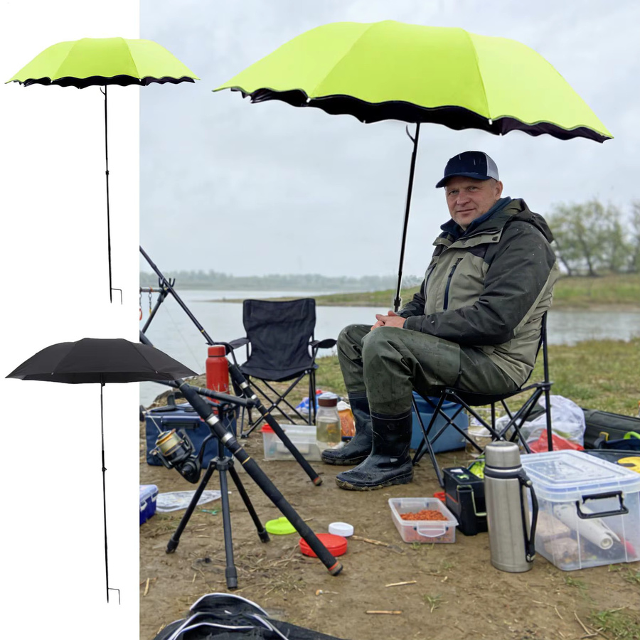 Wetterfester Pflanzenschattenschirm mit Metallstange für Topfpflanzen und Garten in Schwarz und Grün - Bild 1