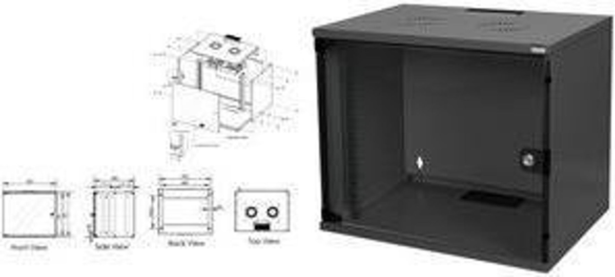 Digitus SOHO 19 Zoll Wandgehäuse Schwarz RAL 9005 B/T/H: 540 x 400 x 460 mm 9 HE - Bild 2