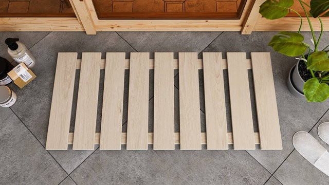 Karibu Bodenrost Premium aus Espe in Beige B/L: 38 x 77 cm - Bild 1
