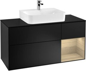 V&B Waschtischunterschrank Finion mit Wandbeleuchtung, blau lackiert, Breite: 120 cm, Tiefe: 50,1 cm, Höhe: 50,1 cm - Bild 1