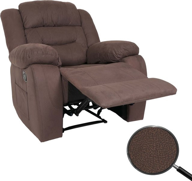 MCW Fernsehsessel J57 XXL Relaxsessel in Braun mit Elefantenhaut-Optik - Bild 1