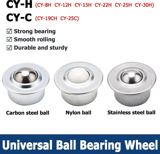 Universal Transfer Kugellager Bullseye Räder aus Edelstahl und Nylon in Silber - Bild 1