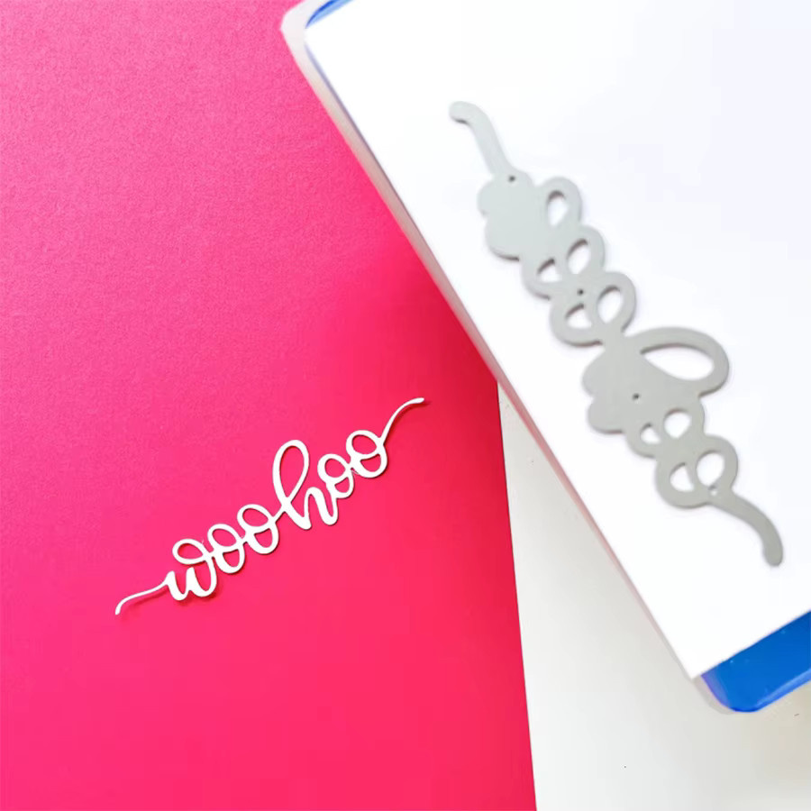 Metall Schneidwerkzeug Woohoo Schriftzug für DIY Scrapbooking und Bastelarbeiten - Bild 2