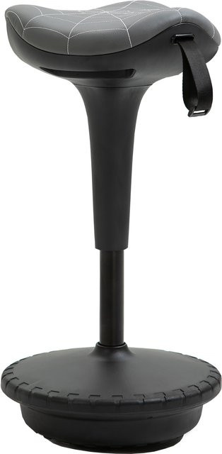 Vinsetto Bürohocker Grau mit Schwenkfunktion und ergonomischer Neigung, höhenverstellbar 65,5-83,5 cm, Sitzhocker mit Anti-Rutsch-Sockel für Büro und Arbeitszimmer - Bild 1