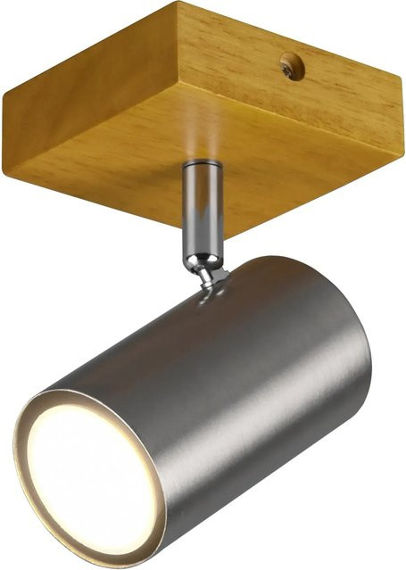 Trio Strahler Marley 1-flammig in Nickel matt mit Holzdetails und verstellbarem Design - Bild 1