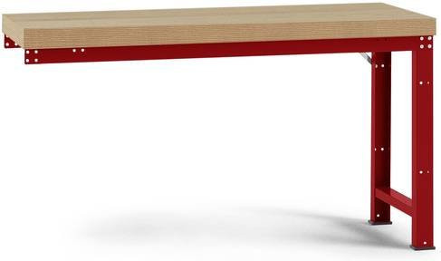 Manuflex WP4005.3003 Werkbank Anbaumodul aus Stahl und Holz in Rubin-Rot, B/T/H: 200 x 125 x 70 cm - Bild 1