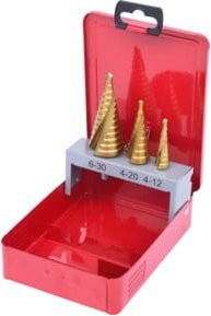 KS Tools HSS TiN Stufenbohrer-Satz in 3-teiliger Stahlblechkassette - Bild 1