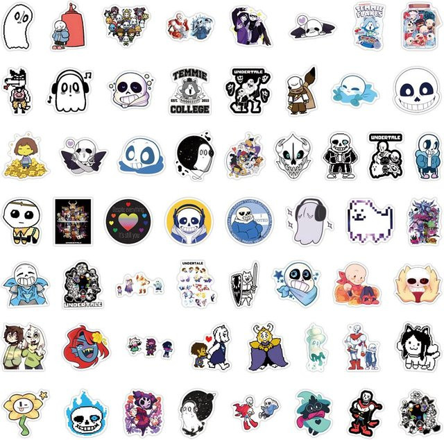55 Stück Undertale Aufkleber Set von Binchi Outdoor Product in Multicolour zur Dekoration von Laptop, Handy und Trinkbechern - Bild 1
