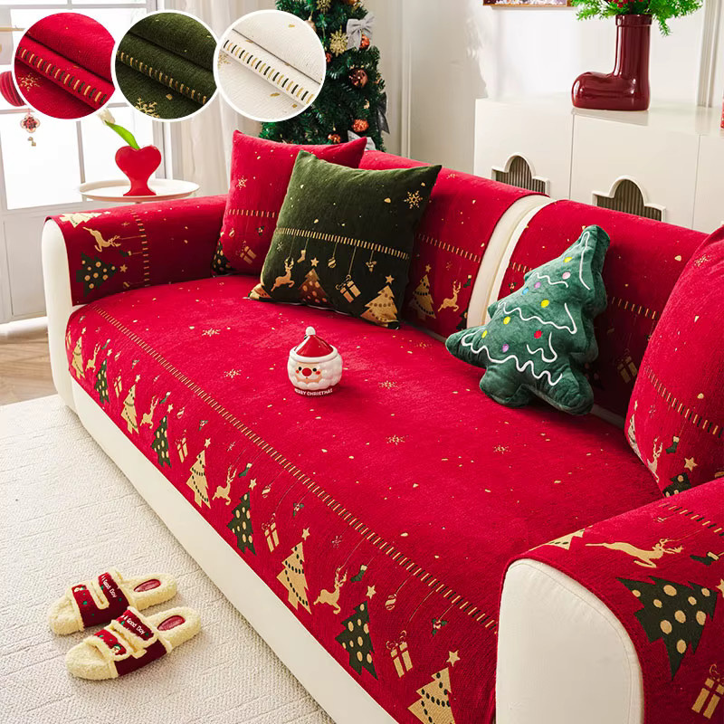 Snow Neil Sofakissen mit Weihnachtsbaum-Motiv in Rot mit Anti-Rutsch-Funktion - Bild 2