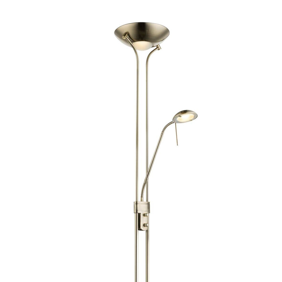 Globo LED-Stehleuchte Leonas mit Lesearm in Messing matt aus Metall und Glas, dimmbar, Höhe: 103,5 cm, Breite: 25,5 cm - Bild 2