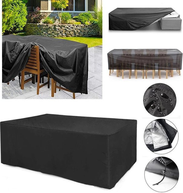 MY·BAKERMAN Outdoor-Abdeckung für Gartenmöbel zum Schutz vor Regen und Schnee in Schwarz oder Silber - Bild 1