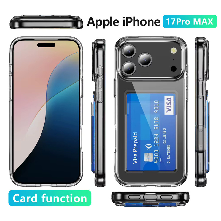 szHAIyu Transparente Handyhülle aus Acryl mit Kartensteckplatz und Geldbörse für iPhone 17 Air 16E 15 14 Plus 13 12 11 Pro Max XS - Bild 3