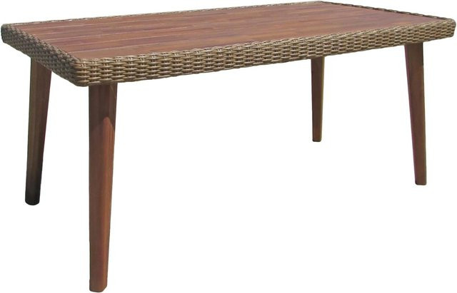 DELUKE Gartentisch VENICE aus Akazienholz in Cognac, rechteckiger Terrassentisch für Outdoor und Garten, B/T/H: 162 x 90 x 75 cm - Bild 1