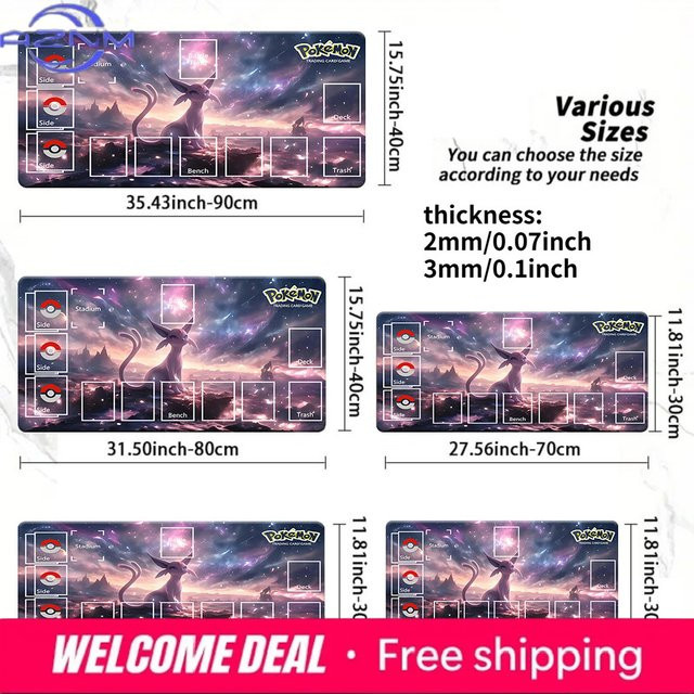 Potdemiel Pokémon Starry Sky Espeon TCG Spielmatte, rutschfest - Bild 1