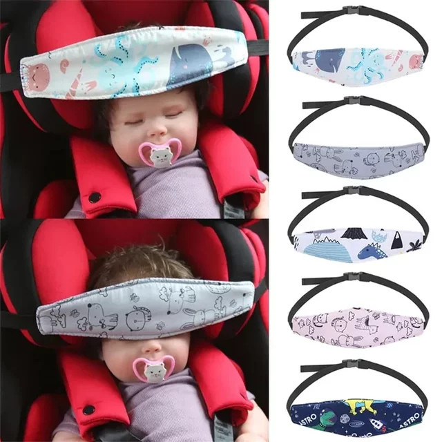 Verstellbare Baby Autositz Kopfstütze und Sicherheitskissen in Blau zur Schlafpositionierung für Jungen und Mädchen - Bild 1
