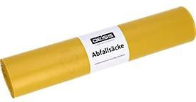 Deiss Abfallsäcke aus Recycling-LDPE, 70 Liter, Gelb, B: 57,5 cm, H: 100 cm, 250 Stück - Bild 1