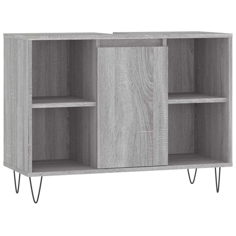 Vidaxl Badezimmerschrank im Industrial Design aus Metall und Verbundstoff, Grau, B: 80 cm, T: 33 cm, H: 60 cm - Bild 2