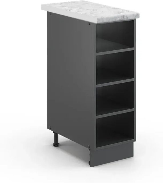 Vicco Küchenregal Fame-Line Offener Küchenschrank Anthrazit Marmor B/T/H: 30 x 60 x 82 cm - Bild 1