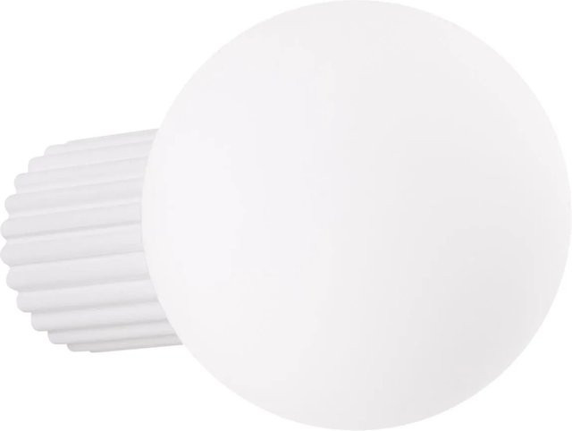 Licht-Erlebnisse Wandlampe für Bad und Küche in Weiß mit Glas-Kugelschirm und Aluminium, IP44, G9, Breite: 12 cm - Bild 1