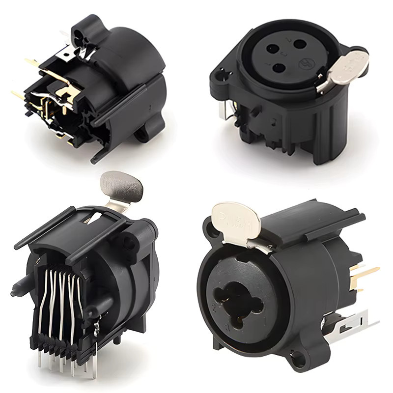 TITAK 10 Stück XLR-Buchsen für Panelmontage mit Druckknopf, schwarze Kunststoff-RJ45 3-Pin Anschlüsse für Lautsprecher - Bild 2