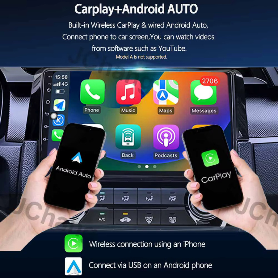 Android 15 Multimedia Autoradio mit GPS, CarPlay und Bluetooth für Mercedes Benz Sprinter 2009 und Volkswagen Crafter 2006-2016 in Schwarz - Bild 4
