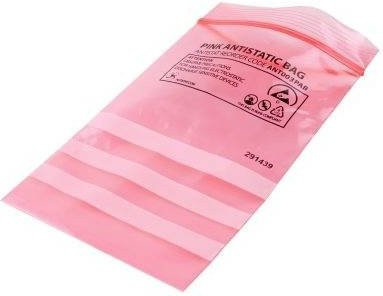 Antistat 003-0003 ESD-Beutel wiederverschließbar, Pink, B: 15,2 cm x L: 20,3 cm, 100 Stück - Bild 1
