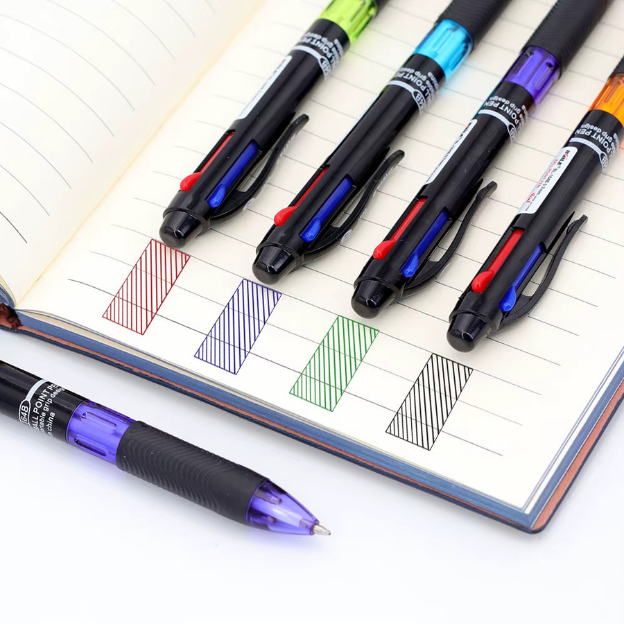 4er-Set kreative 4-in-1 Mehrfarben Kugelschreiber mit 0,7 mm Mine in Schwarz, Blau, Rot und Grün für Büro und Schule - Bild 4