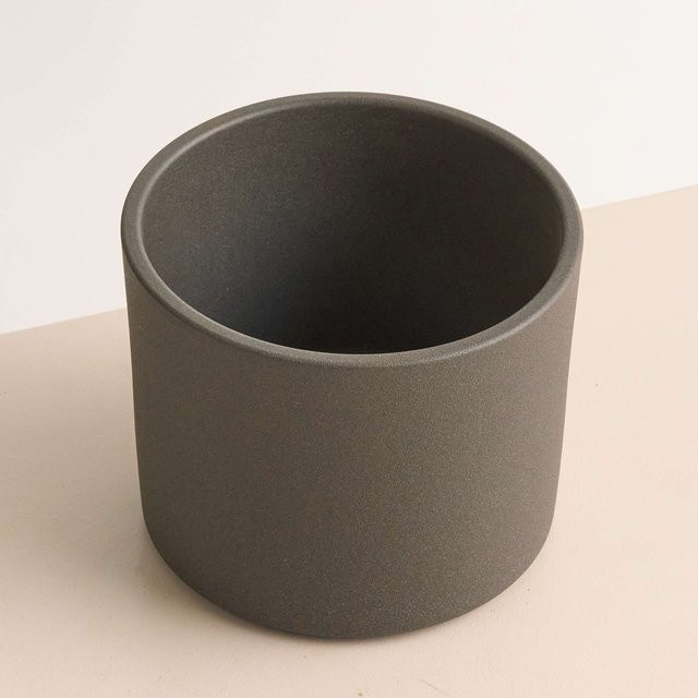 Minimalistischer Keramik Übertopf von BLUME2000 in Anthrazit, Höhe: 17,5 cm, Breite: 14,5 cm, Tiefe: 17,5 cm - Bild 1