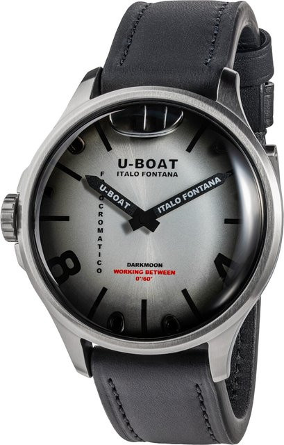 U-Boat Herrenuhr Darkmoon Kama, Quarz, Edelstahl, 47 mm, Leder, Grau - Bild 1