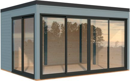 Palmako Holz-Gartenhaus Serena Slide Plus mit Pultdach in Grau, B/T: 420 x 320 cm - Bild 3