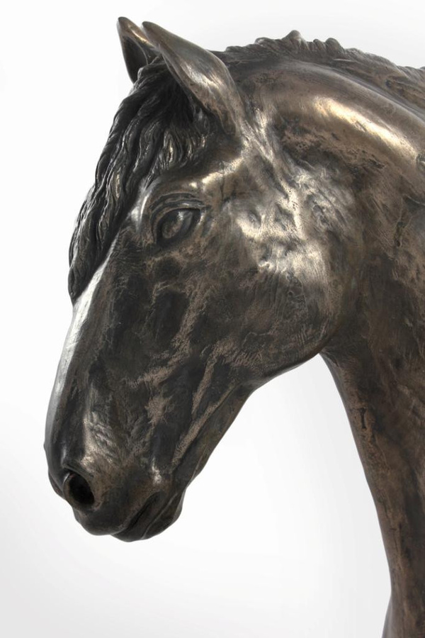 Art-Dog Friese Pferdebüste als elegante Statue auf Steinsockel in Bronze - Bild 3