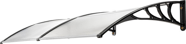 XXL Design-Vordach mit ABS-Kunststoffrahmen und Polycarbonat in Transparent, B/T/H: 200 x 100 x 28 cm - Bild 1