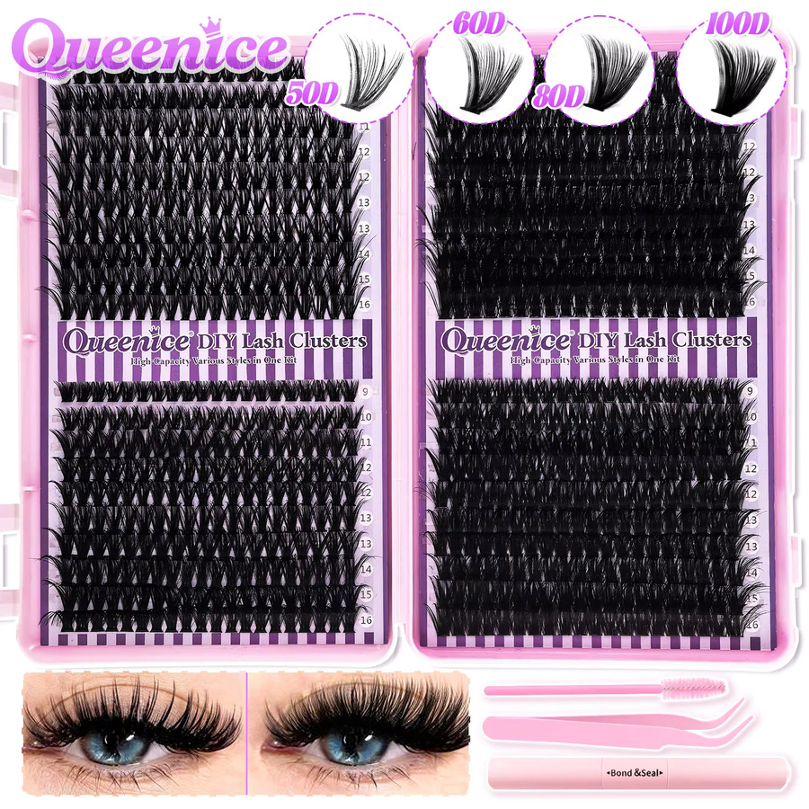 QUEENICE Wimpern-Cluster, Black, Unisex - Bild 6