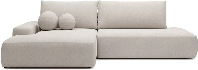 Vente-unique Schlafsofa Daviso in Beige mit L-Form und Ausziehfunktion, Breite: 276 cm - Bild 1