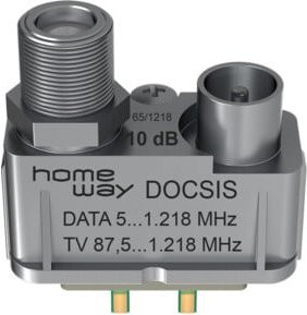 Homeway HW-ET6 DVB-C/Rück-Modul Anschlussdämpfer 10dB in Silber HAXHSM-G0200-C006 - Bild 1