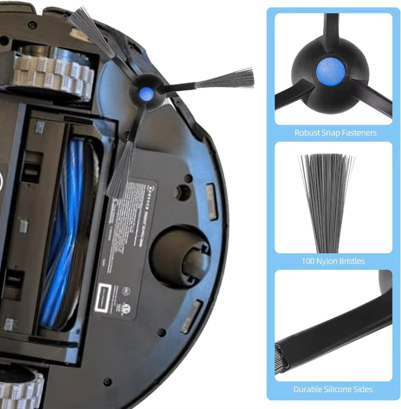 Ecovacs Zubehör-Set für Roboter-Staubsauger mit Hauptseitenbürsten, Wischtüchern, HEPA-Filtern und Staubbeuteln in Grün und Silikon - Bild 4