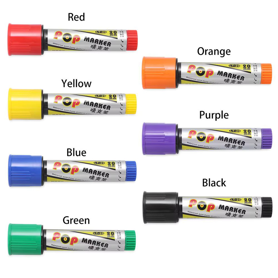 Permanent Marker Set für Graffiti und Skizzen in Schwarz und Mehrfarbig mit 20mm Spitze - Bild 5